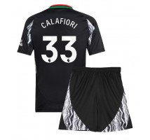 Arsenal Riccardo Calafiori #33 Koszulka Wyjazdowa dzieci 2024-25 Krótki Rękaw (+ krótkie spodenki)